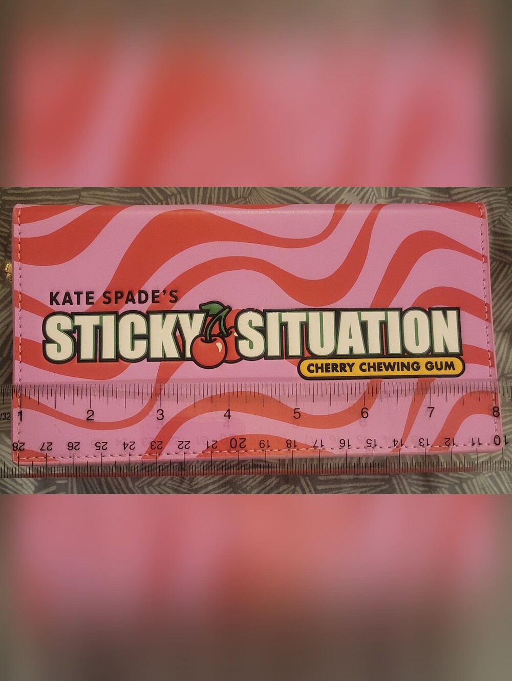 kate spade Sticky Situation Cherry Chewing Gum Party Favor Pouch in Pink and Red